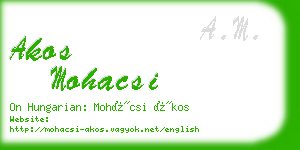 akos mohacsi business card